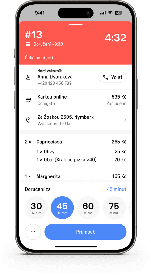 Snímek obrazovky aplikace Reservo Podnik