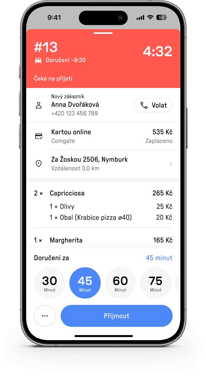 Snímek obrazovky aplikace Reservo Podnik