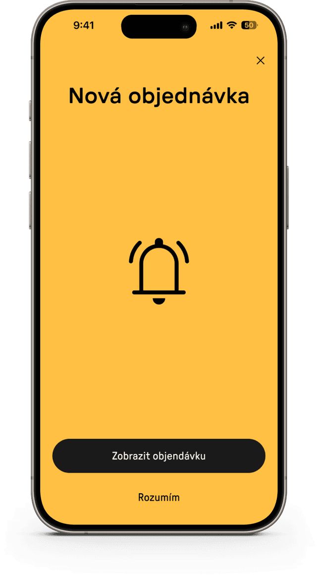 Snímek obrazovky aplikace Reservo Kurýr