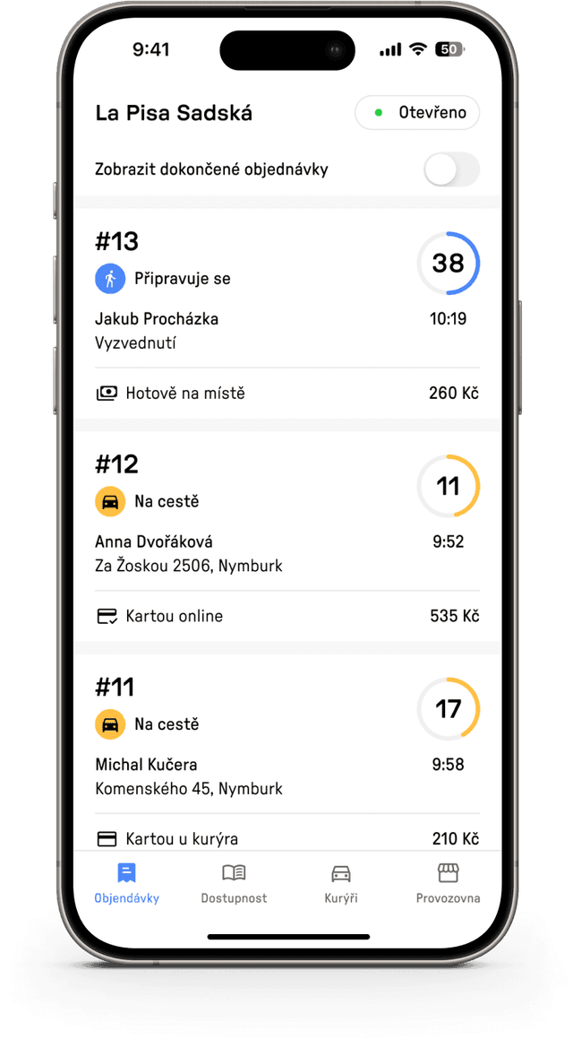 fotka telefonu s aplikací Reservo Eats