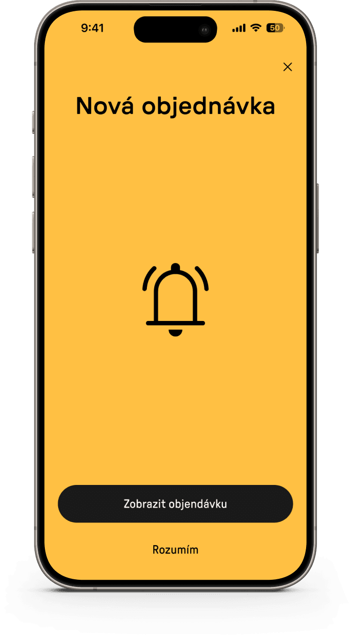 Ukázka aplikace Reservo Eats kurýr